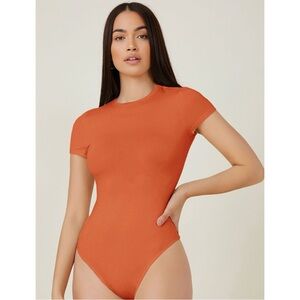 ★ Parade Silky Mesh Short Sleeve Bodysuit - Orange ★